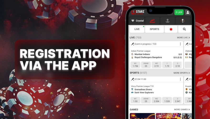 registration via the mobile application