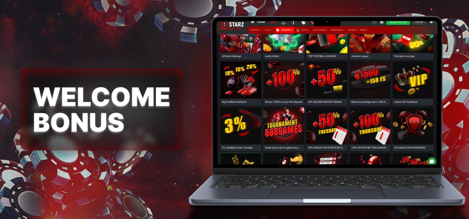 welcome bonus at 888Starz